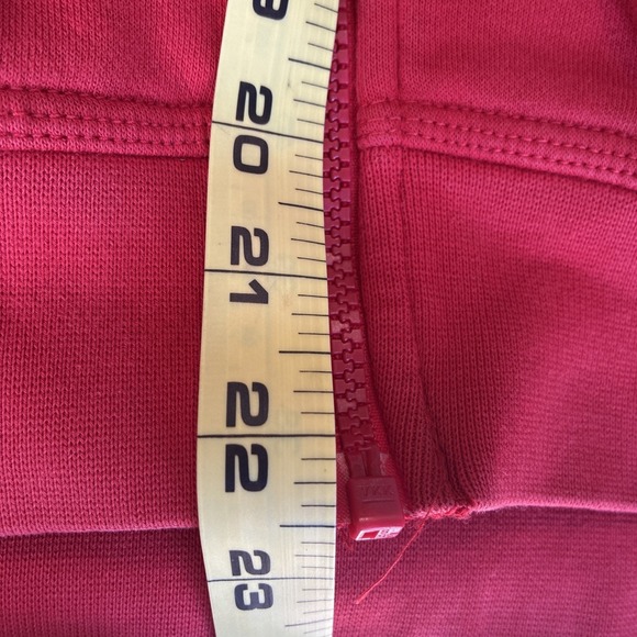 Nike Men's Red Fleece Full Zip Hoodie Sweatshirt, Hooded, Pockets, Size M - Picture 6 of 7